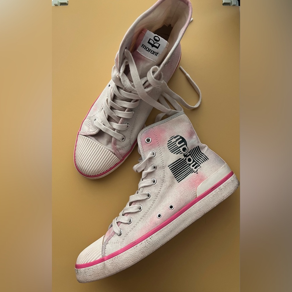Isabel Marant Benkeen Celadon tie dye High-Top Sneakers sz 41 - Picture 4 of 12